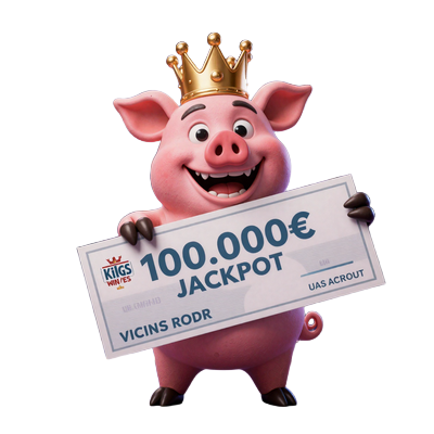 Buzzer h&auml;lt einen riesigen Gewinncheck vom King's Wheel Jackpot - CrazyBuzzer Casino