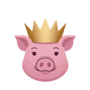 CrazyBuzzer Casino Maskot Buzzer Schwein mit Goldkrone